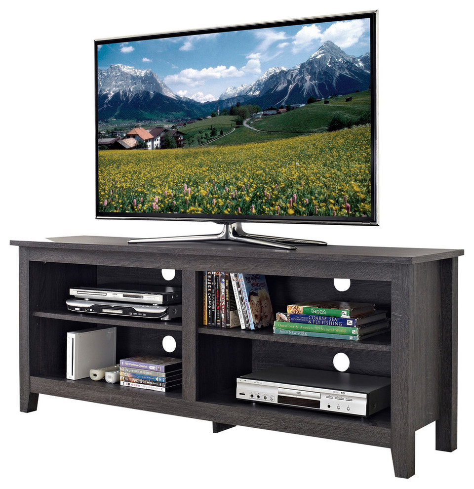 58 quotWood TV Stand Console   Transitional   Entertainment Centers And Tv Stands   by clickhere2shop  Houzz