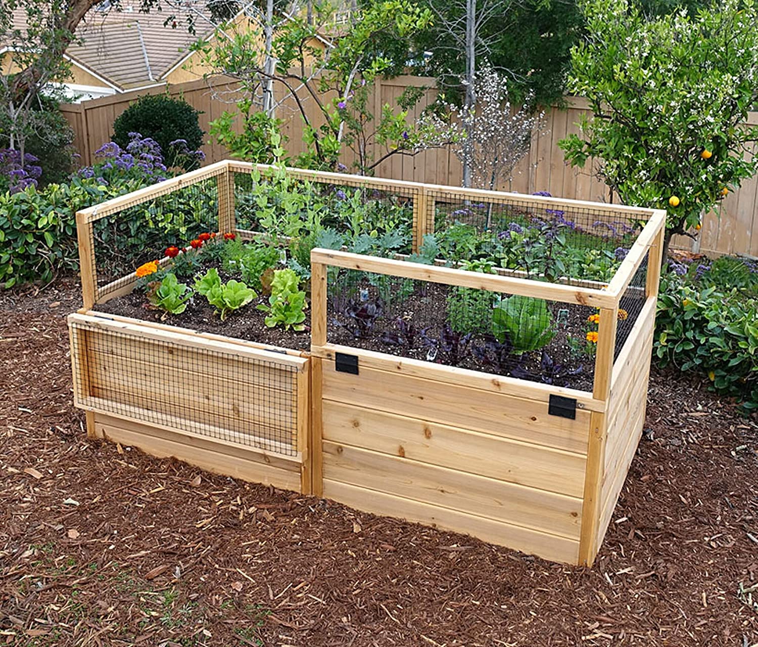 Jumbl Raised Herb Garden Bed, 72 x 33 x 39 in Wood Planter