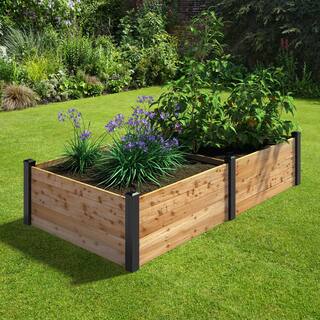 Outdoor Essentials Haven 4 ft. x 8 ft. Natural Cedar Raised Garden Bed (18 in. H) 472549
