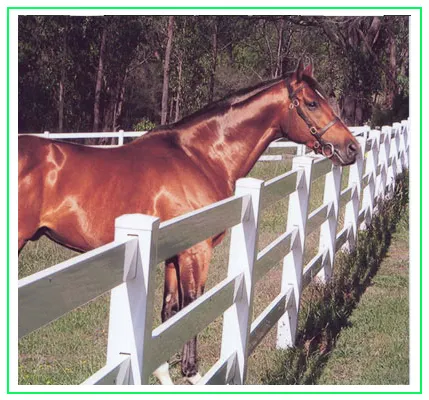 High quality 3 rails pvc no climb  horse fence for ranch