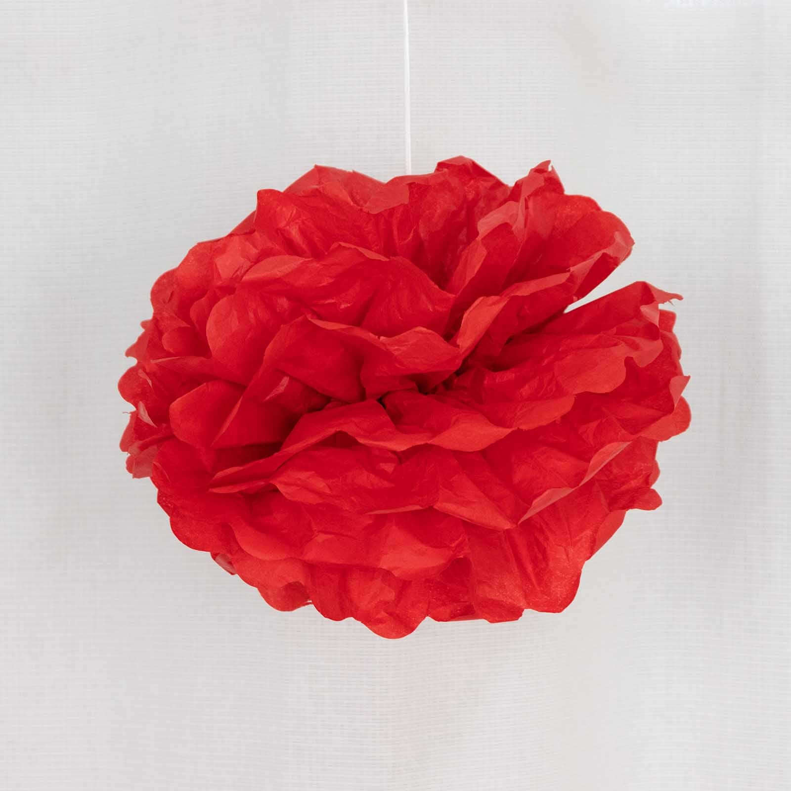 6 Pack Red Tissue Paper Pom Poms Flower Balls, Ceiling Wall Hanging Decorations - 10