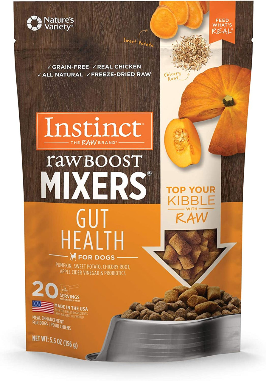 Nature's Variety Instinct Freeze-Dried Raw Boost Mixers Gut Health Dog Food， 5.5 Oz.