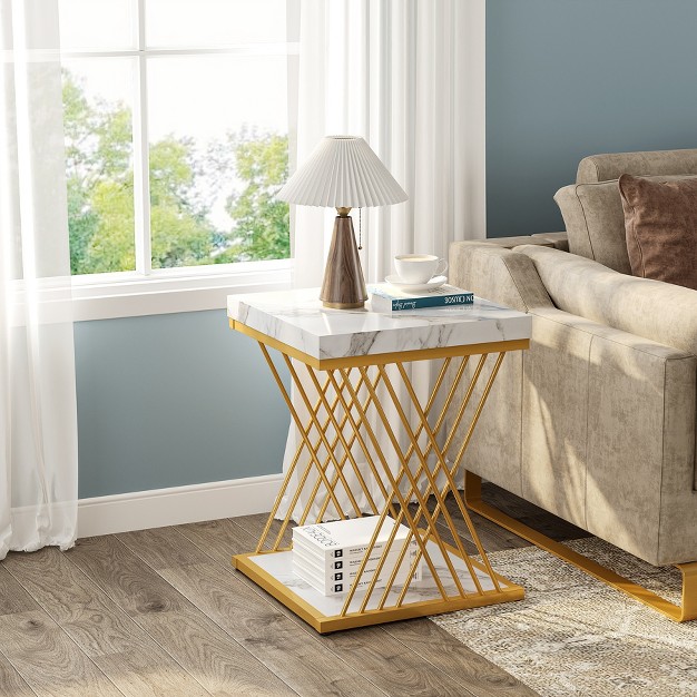 Tribesigns 2 tier End Table Square Side Table