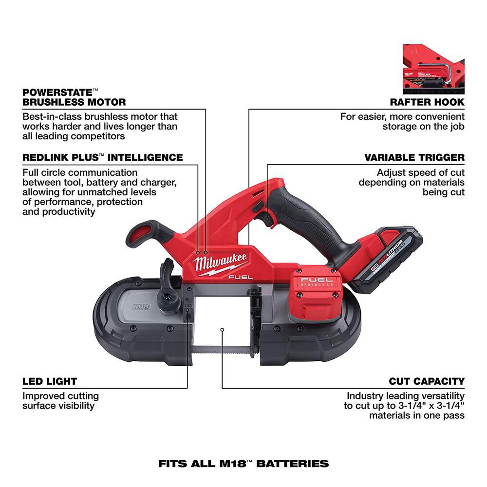 Milwaukee M18 FUEL Compact Band Saw Kit 2829-22 from Milwaukee