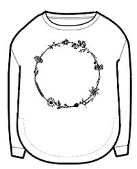 Daisy Chain Recycled Cotton LS T-Shirt - White