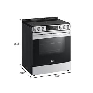 LG 30 in. 6.3 cu. ft. Smart Electric Range with Fan Convection Air Fry  EasyClean in PrintProof Stainless Steel LSEL6333F