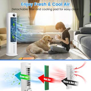 Costway 42 in. Oscillating Portable Air Cooler 3- in-1 Cooling Tower Fan with 9H Timer Remote ES10164US-WH