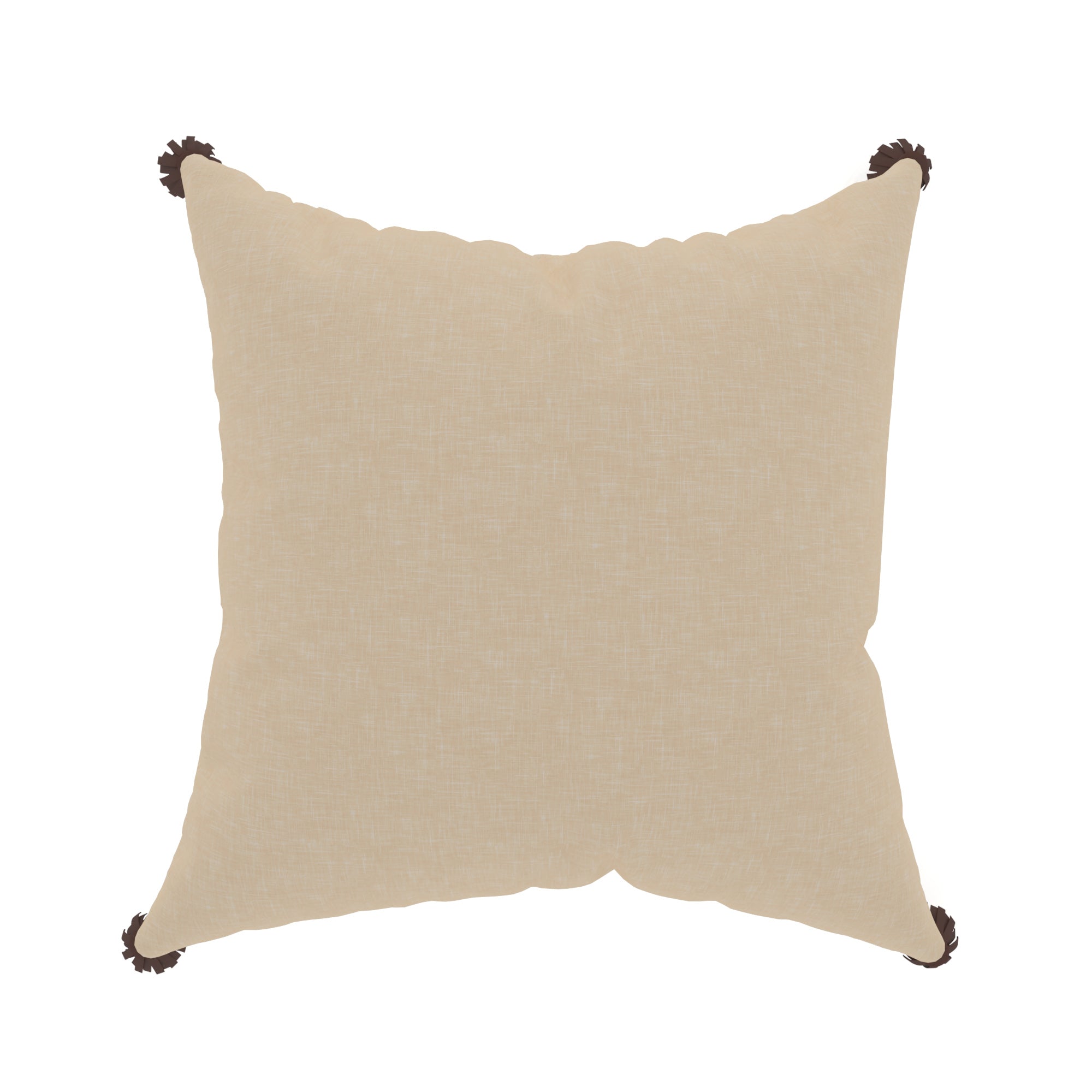 Decorative Throw Pillow Cover, 18” x 18”, Brown and Linen, Textural Half Faux Leather and Half Faux Linen Modern Layout Creating a Comfortable and Stylish Update to any Living Room, Bed, and Sofa