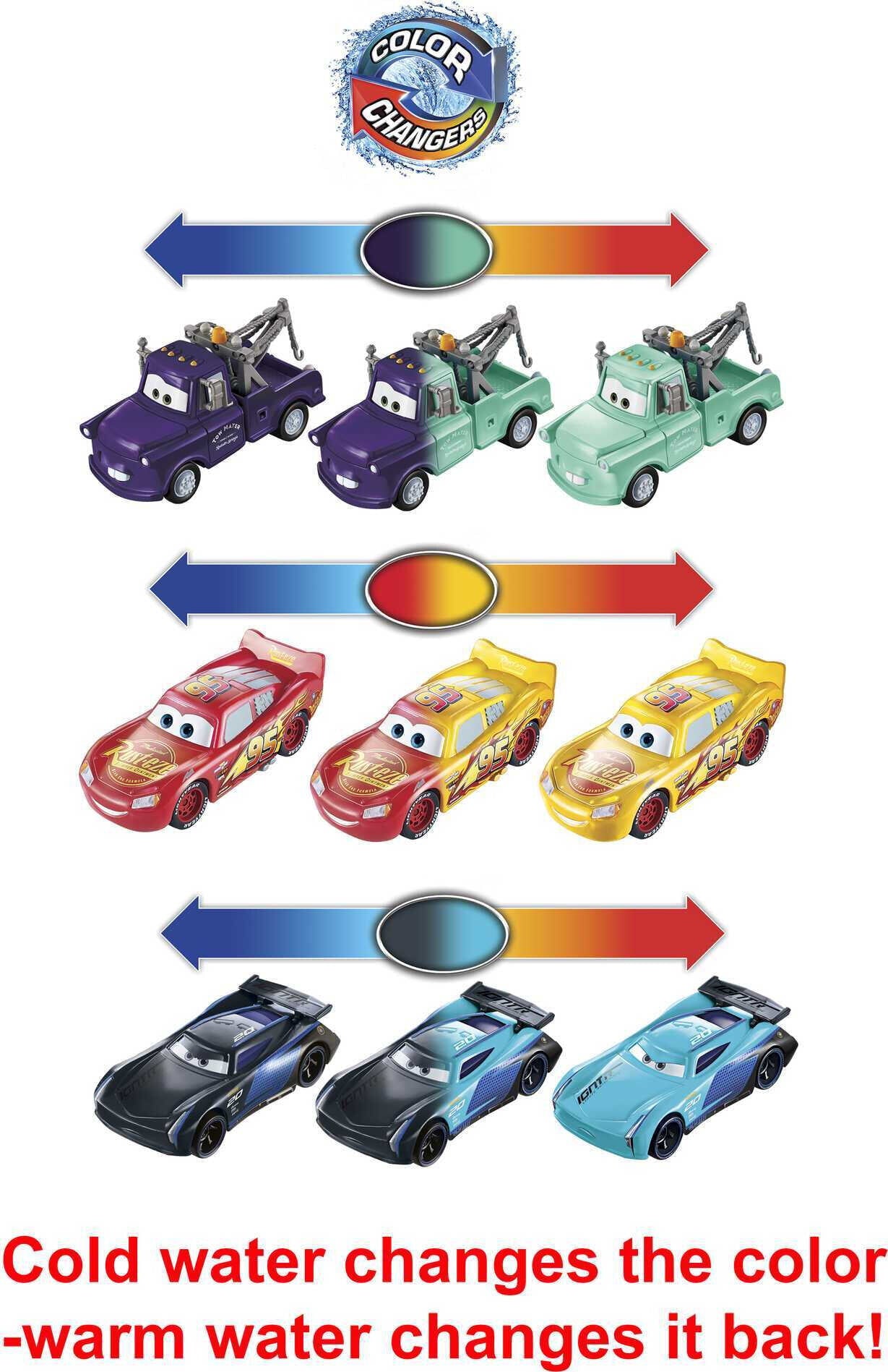 Disney and Pixar Cars Toys， Color Changers 3-Pack Vehicles， Collectibles