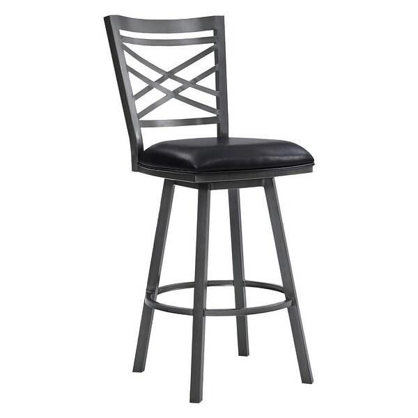 Fargo Modern Swivel Metal and Faux Leather Bar or Counter Stool