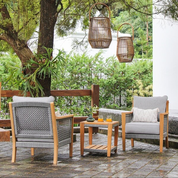 Cambridge Casual Nassau 3Piece Teak Wood Outdoor Chat Set