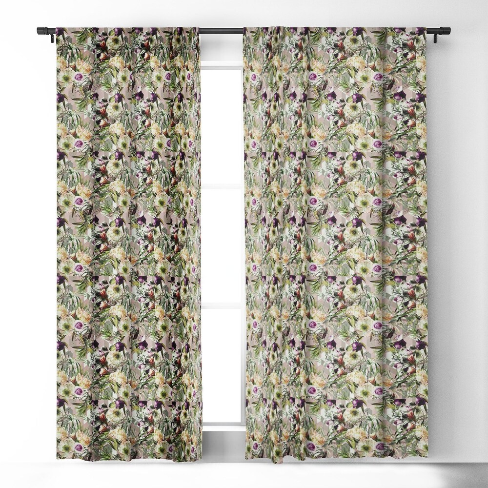 1 piece Blackout Wild Vintage Bloom In Geometric Made to Order Curtain Panel