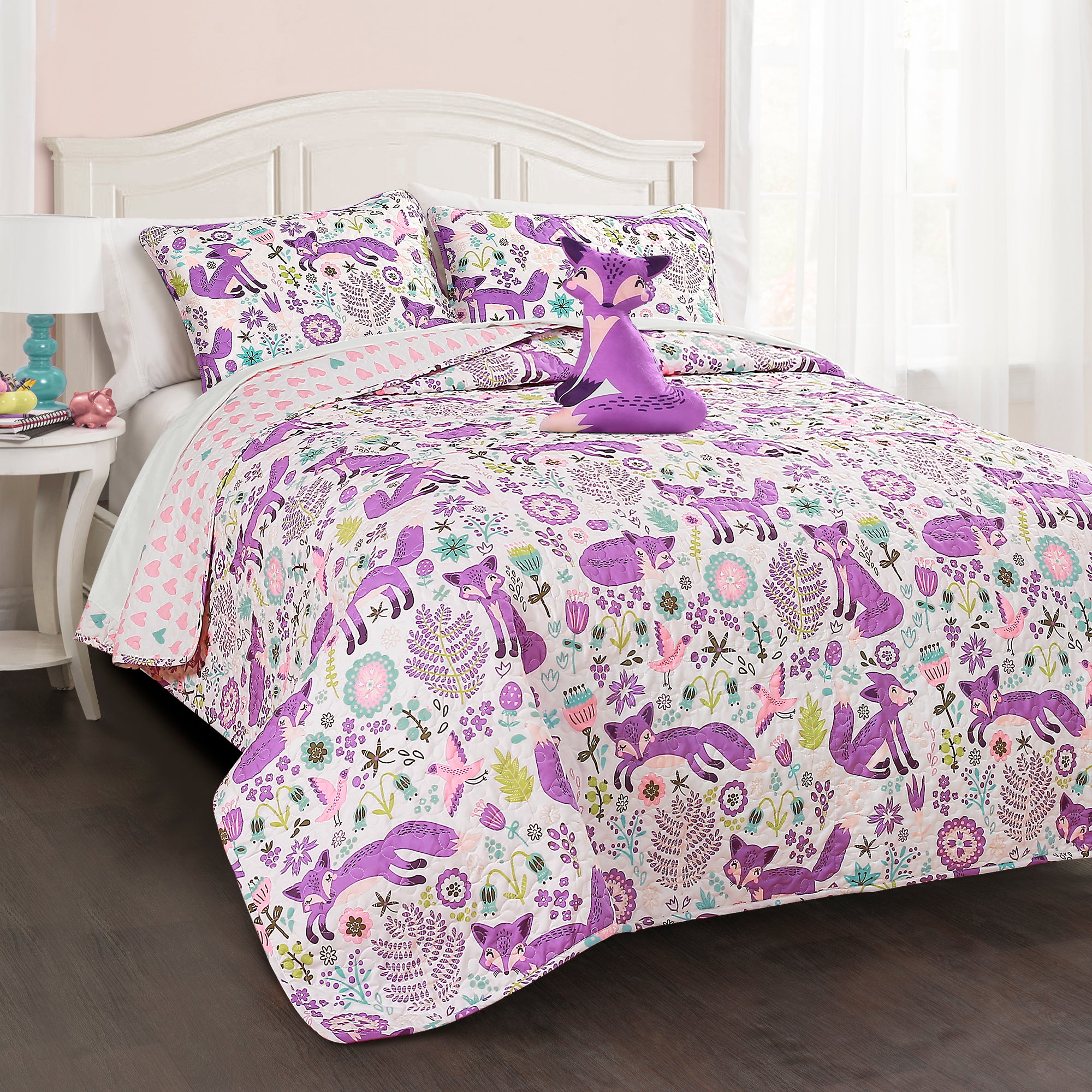 Pixie Fox Quilt 3 Piece Set Twin Size