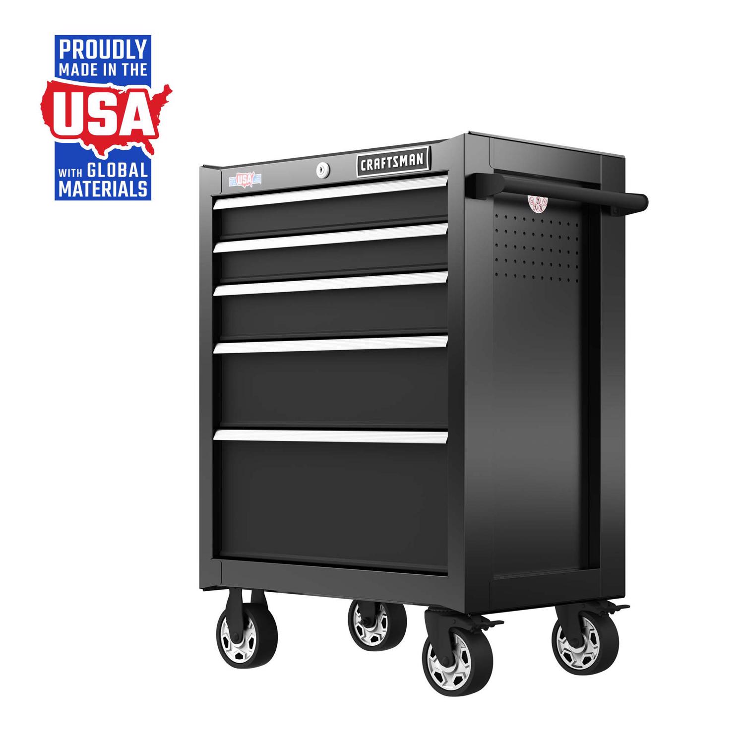 Craftsman S2000 26 in. 5 drawer Steel Rolling Tool Cabinet 37.5 in. H X 18 in. D