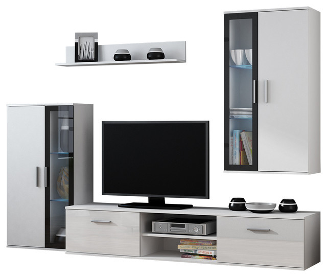 PANDORA 4 Piece TV Set   Modern   Entertainment Centers And Tv Stands   by Table World  Houzz