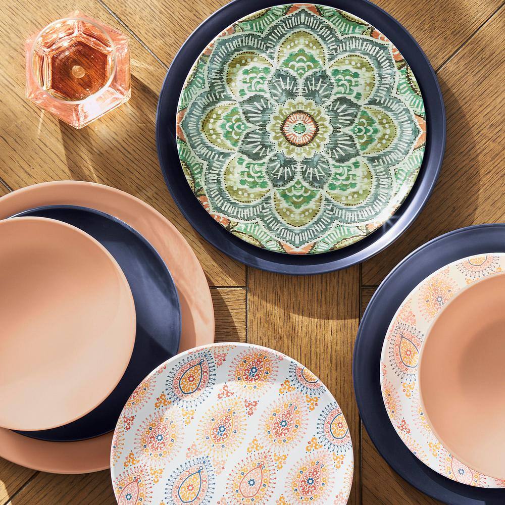 StyleWell Taryn Melamine Accent Plates in Jetsetter Medallion (Set of 6) NN0479MDL