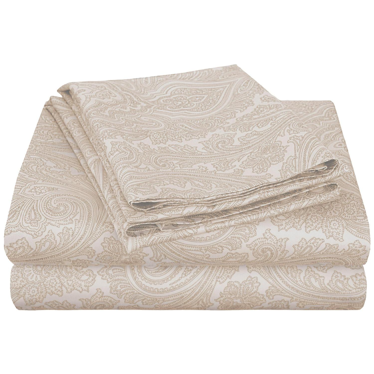 Impressions Fiddick Paisley 600-Thread Count Cotton-Blend Deep Pocket Sheet Set