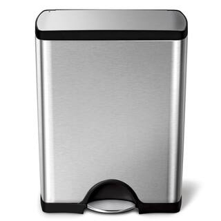 simplehuman 50-Liter Fingerprint-Proof Brushed Stainless Steel Rectangular Step-On Trash Can CW1816