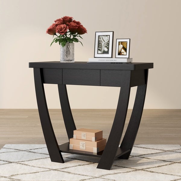 DH BASIC Curved Entryway Storage Sofa Table by Denhour