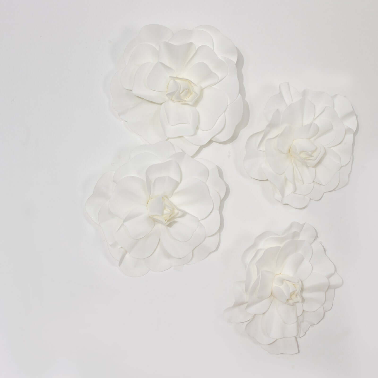 4 Pack Large White Real Touch Artificial Foam DIY Craft Roses 16