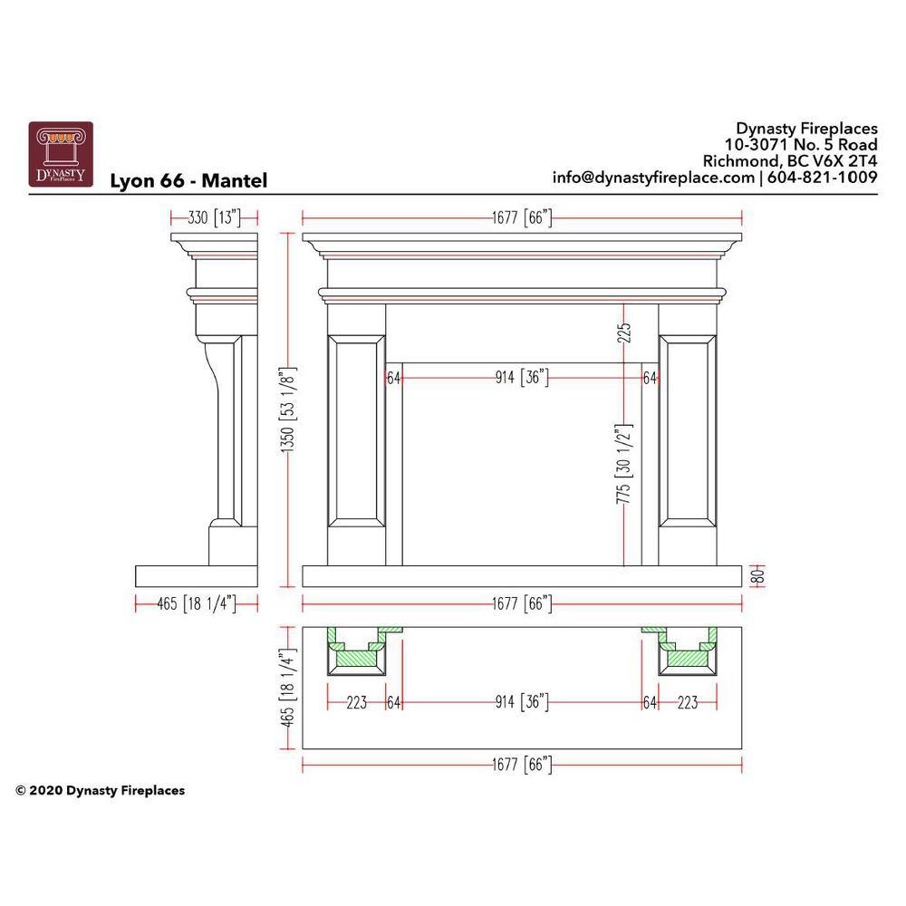 Dynasty Fireplaces Dynasty Lyon 66 in. x 53-18 in. Natural White Limestone Mantel in Honed Finishing LYON66WLH