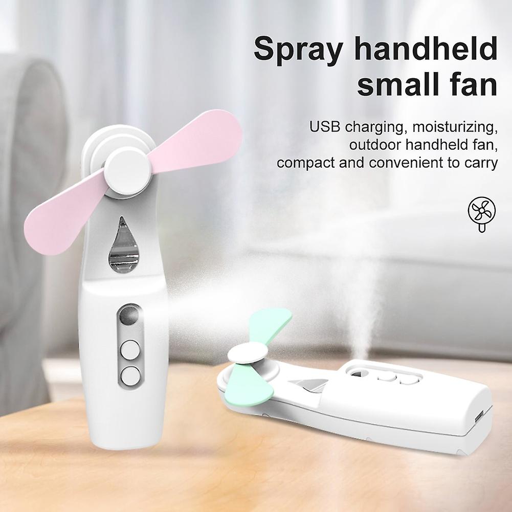 Mini Fan 2 In 1 Rechargeable Water Meter Spray Air Cooler Small Hand-held Fan With Power Bank