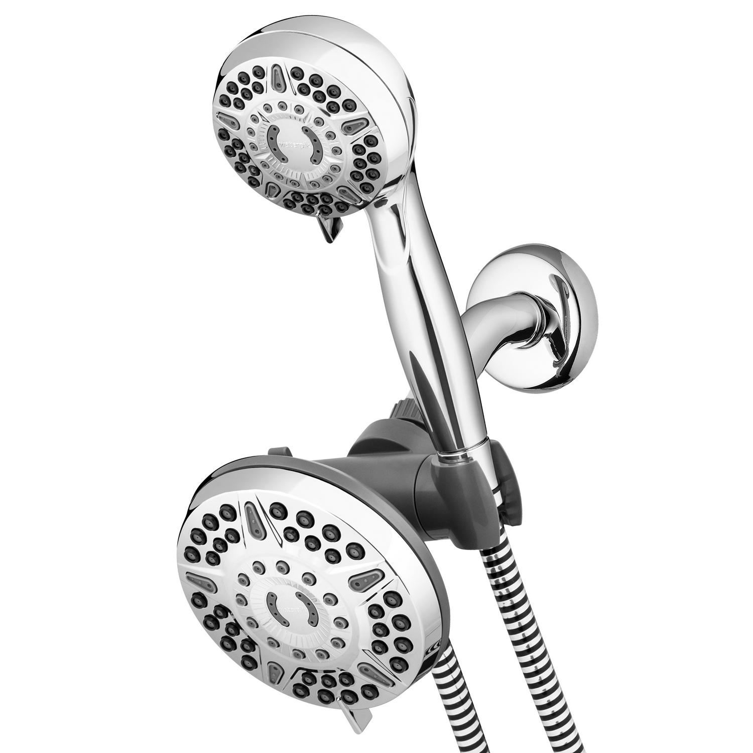 Waterpik 6+ Mode Powerpulse Massage Dual Shower Head System， Chrome， XET-633E-643E