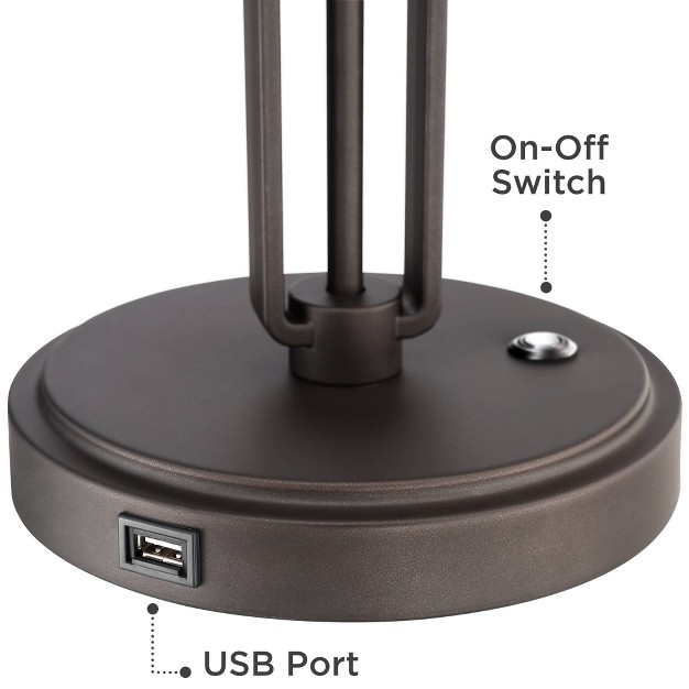 High Oil Rubbed Bronze With Usb Charging Port Led Adjustable Metal Shade For Bedroom