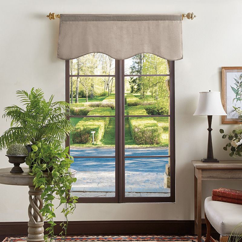 Martha Stewart Lucca Velvet Scallop Rod Pocket Window Valance