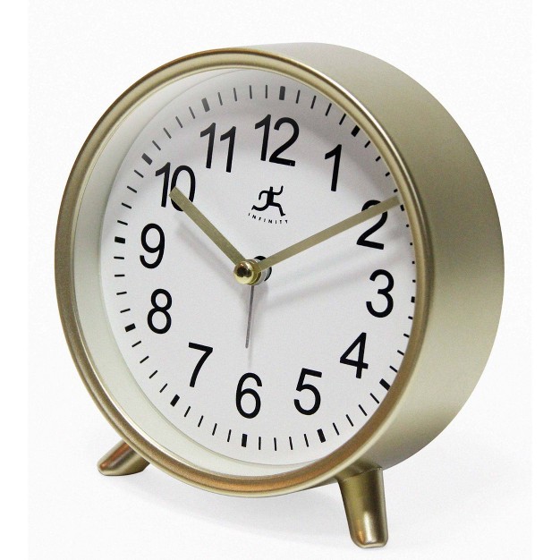 Tabletop Alarm Clock Matte Gold Infinity Instruments