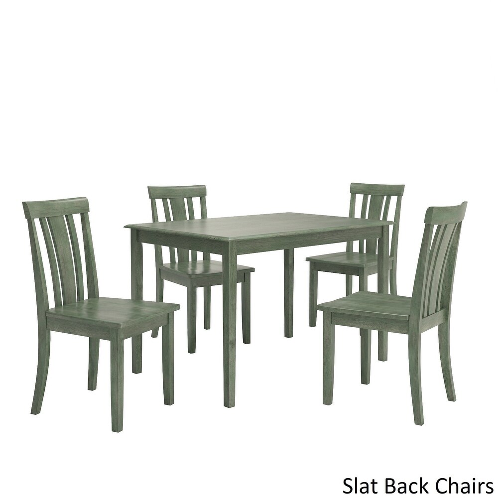 Wilmington II 48 Inch Rectangular Antique Sage Green 5 Piece Dining Set by iNSPIRE Q Classic