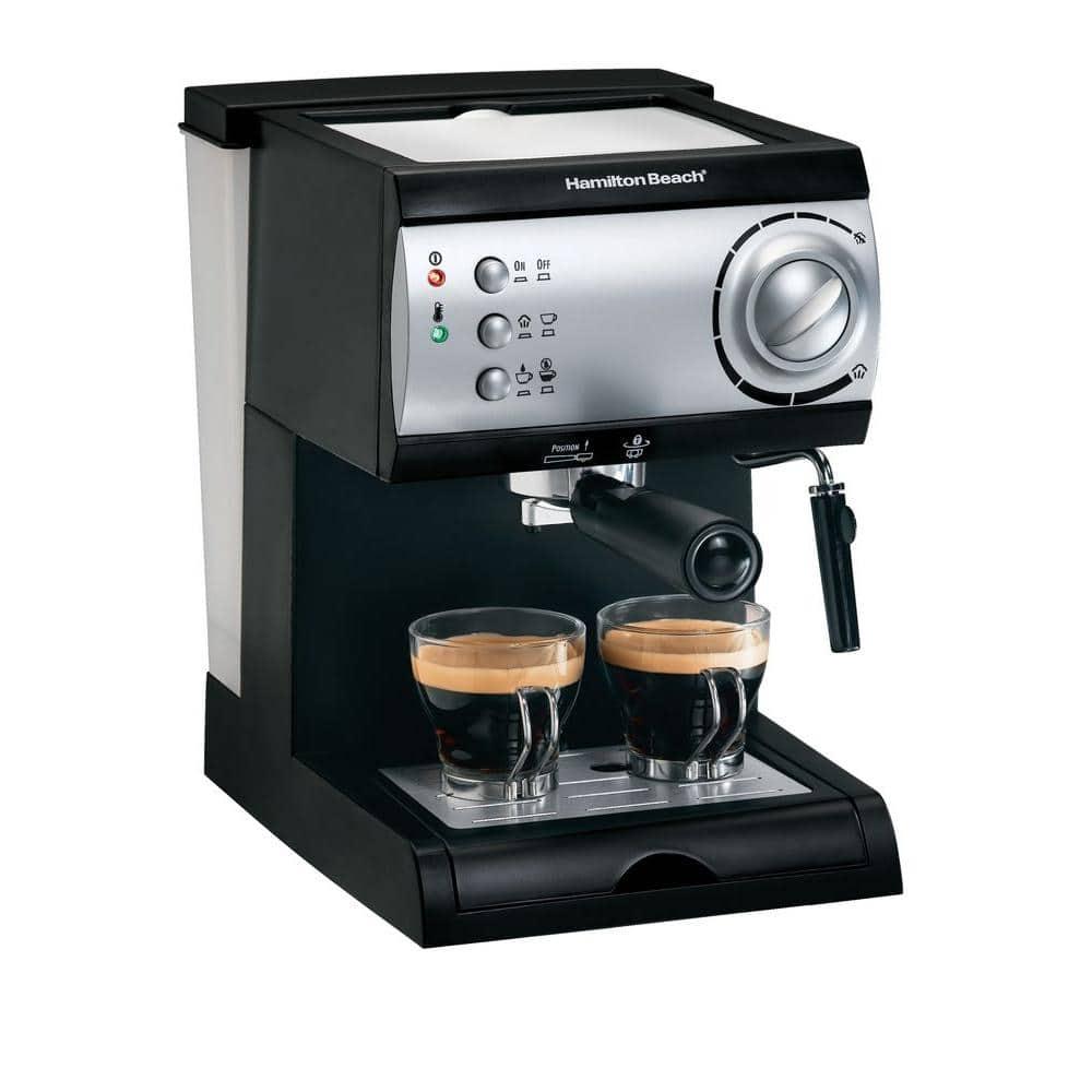 Hamilton Beach 2Cup Black Espresso Maker with 15Bar Pump