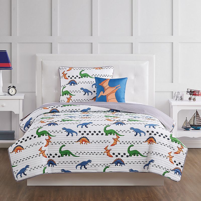 My World Kids Dino Tracks Quilt Set