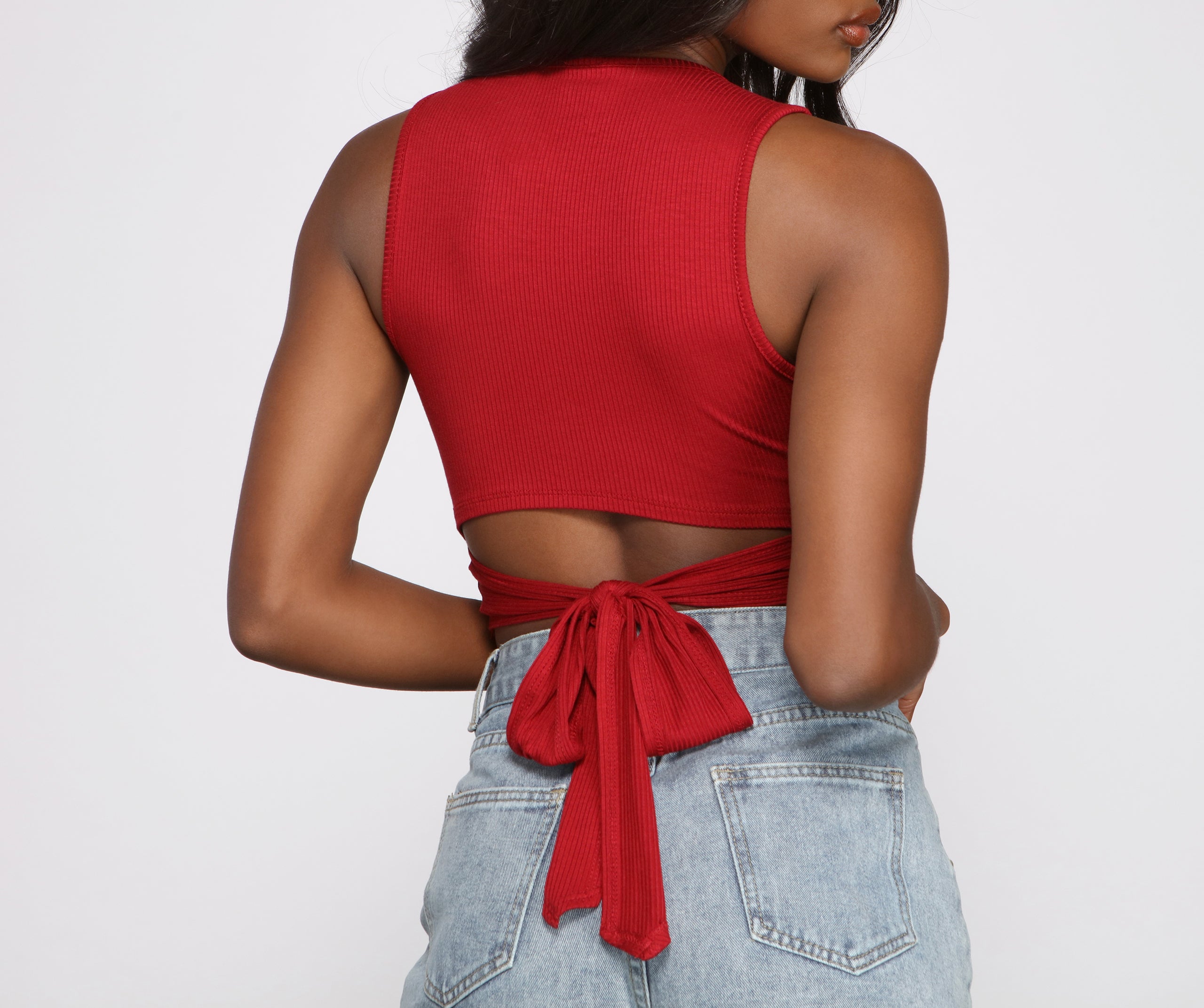 Casual Cutie Ribbed Knit Crop Top