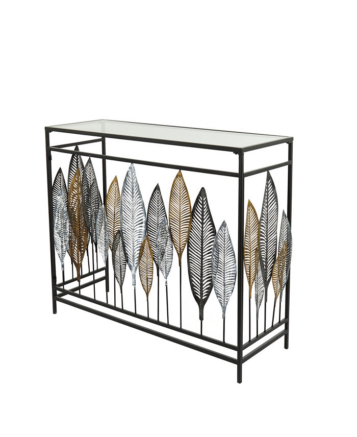 Rosemary Lane Metal Contemporary Console Table with Mirrored Glass Top 44 x 16 x 30