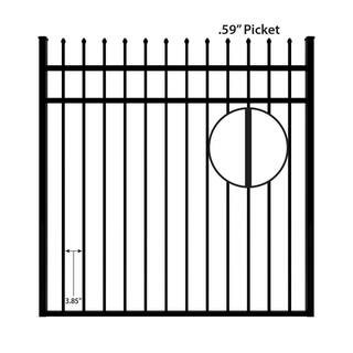 FORGERIGHT Osprey 5 ft. W x 5 ft. H Black Aluminum Fence Gate 882314