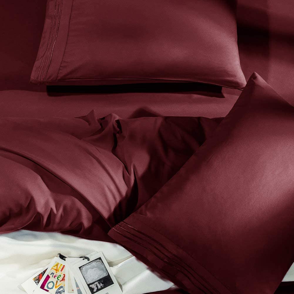 Super Soft 1800 Thread Count Luxury Egyptian Wrinkle Hypoallergenic 6 pcs Bed Sheet Set