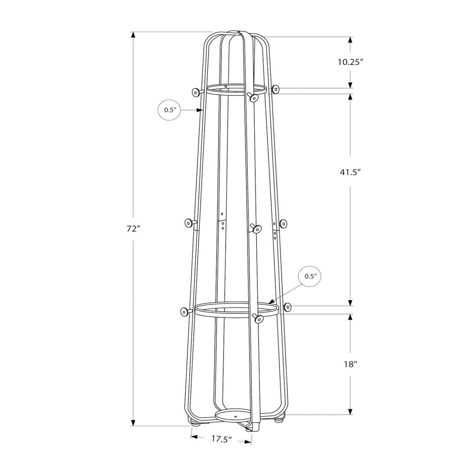 Monarch Hall Tree Coat Rack Floor Decor