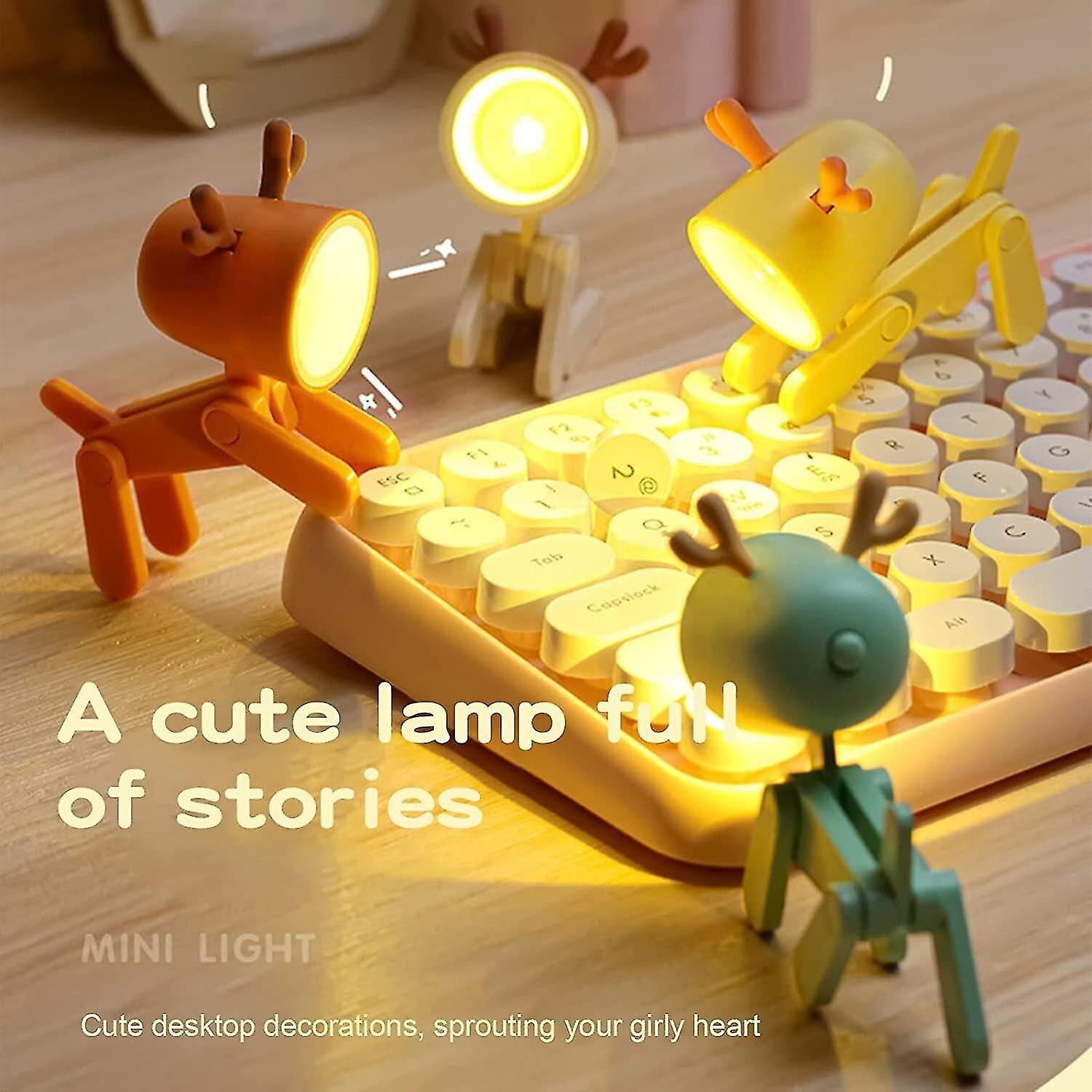 Mini Animals Led Desk Lamp(beige，deer)