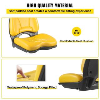 VEVOR Universal Tractor Seat Industrial High Back PVC Lawn  Garden Mower Seat Replacement Steel Frame Forklift Seat in Yellow GBZYHSYJZTRACOHQNV0