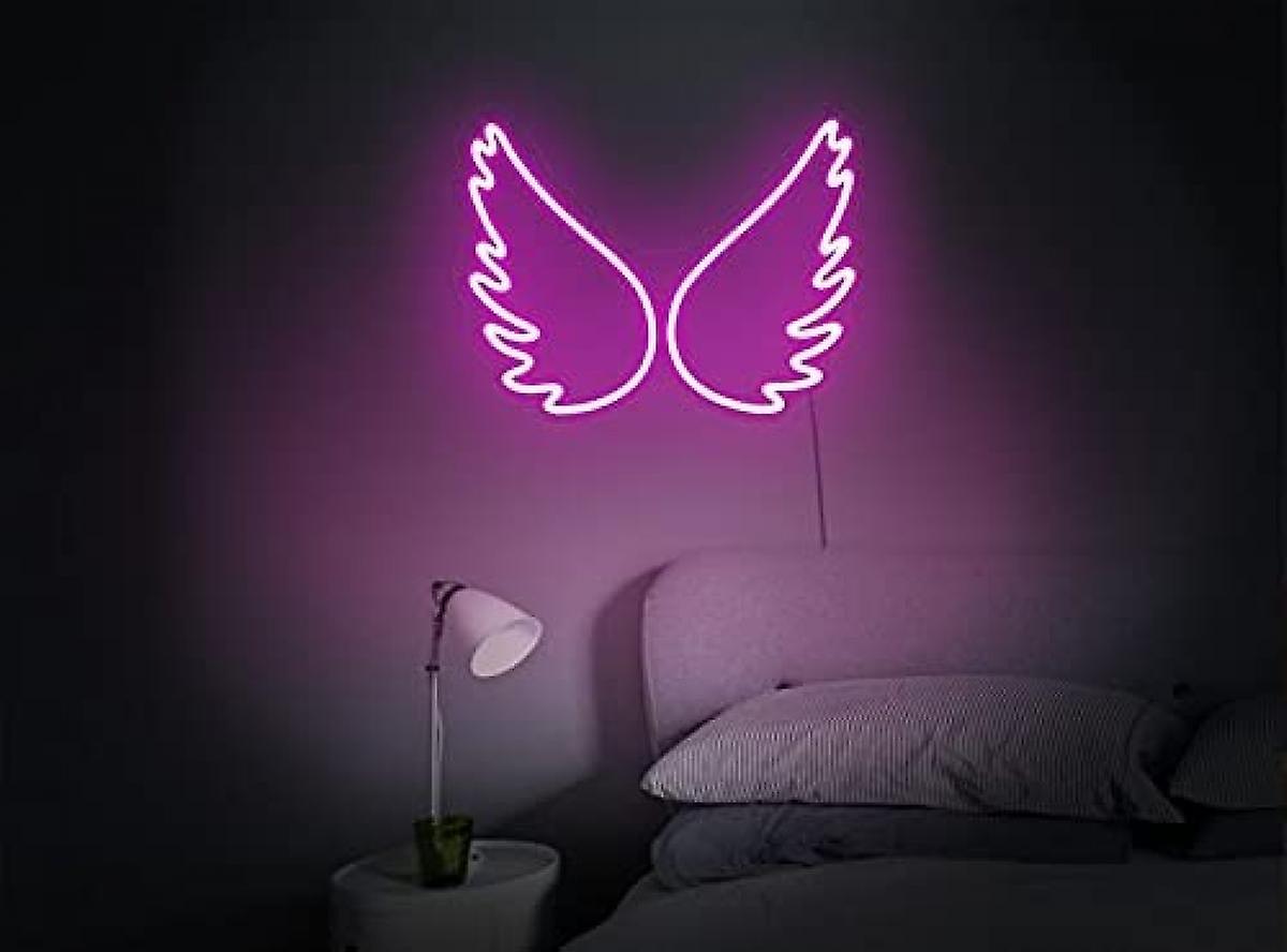 Neon Light Sign Led Night Lights Usb Operated Decorative Marquee Sign Bar Pub Store Club Garage Home Party Decor (angel Wing Pink)