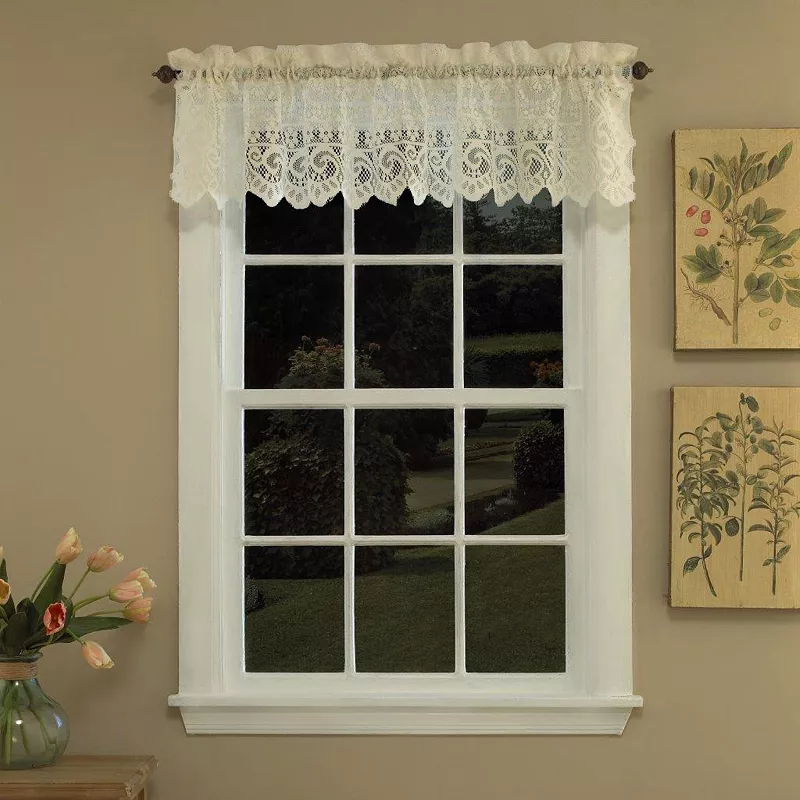 Sweet Home Old World Style Floral Lace Kitchen Curtain Valance