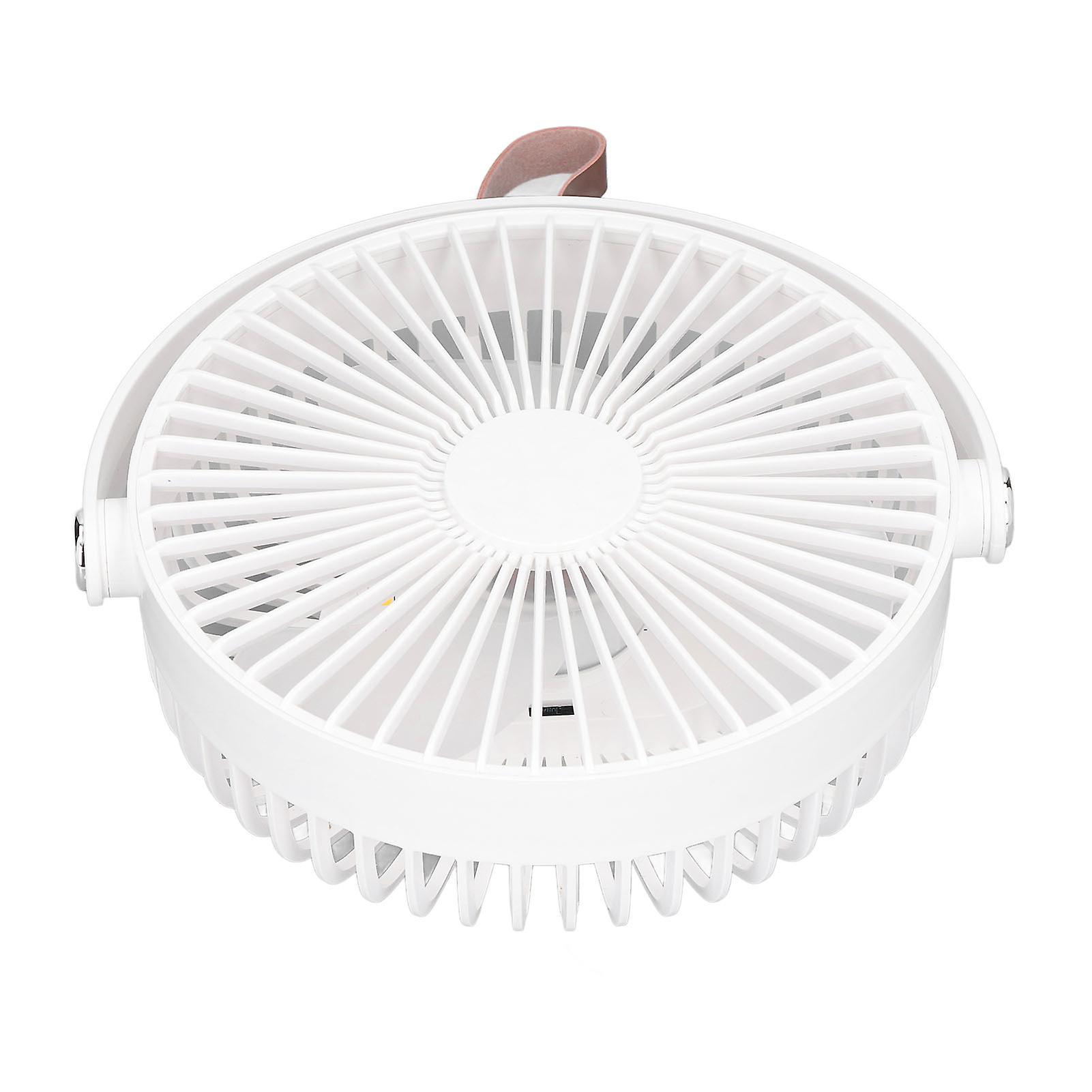 Electric Fan 3 Speeds 360 Degree Adjustable USB Rechargeable Portable Camping Fan with Night Light for Dormitory Camping