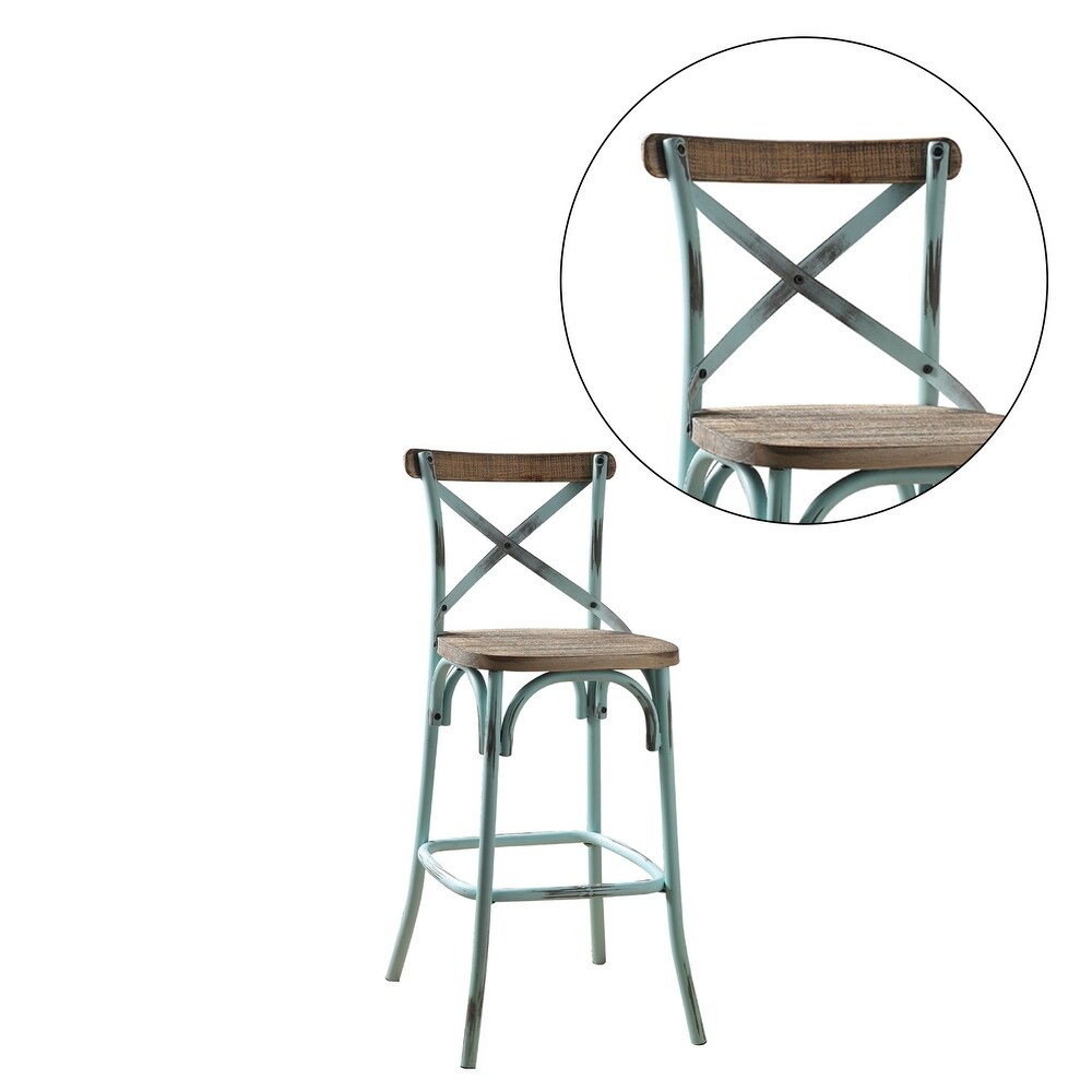 Metal Bar Chair with X Backrest Design