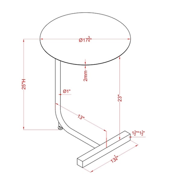 Furniture of America Tulara Contemporary Round Metal 18-inch Side Table