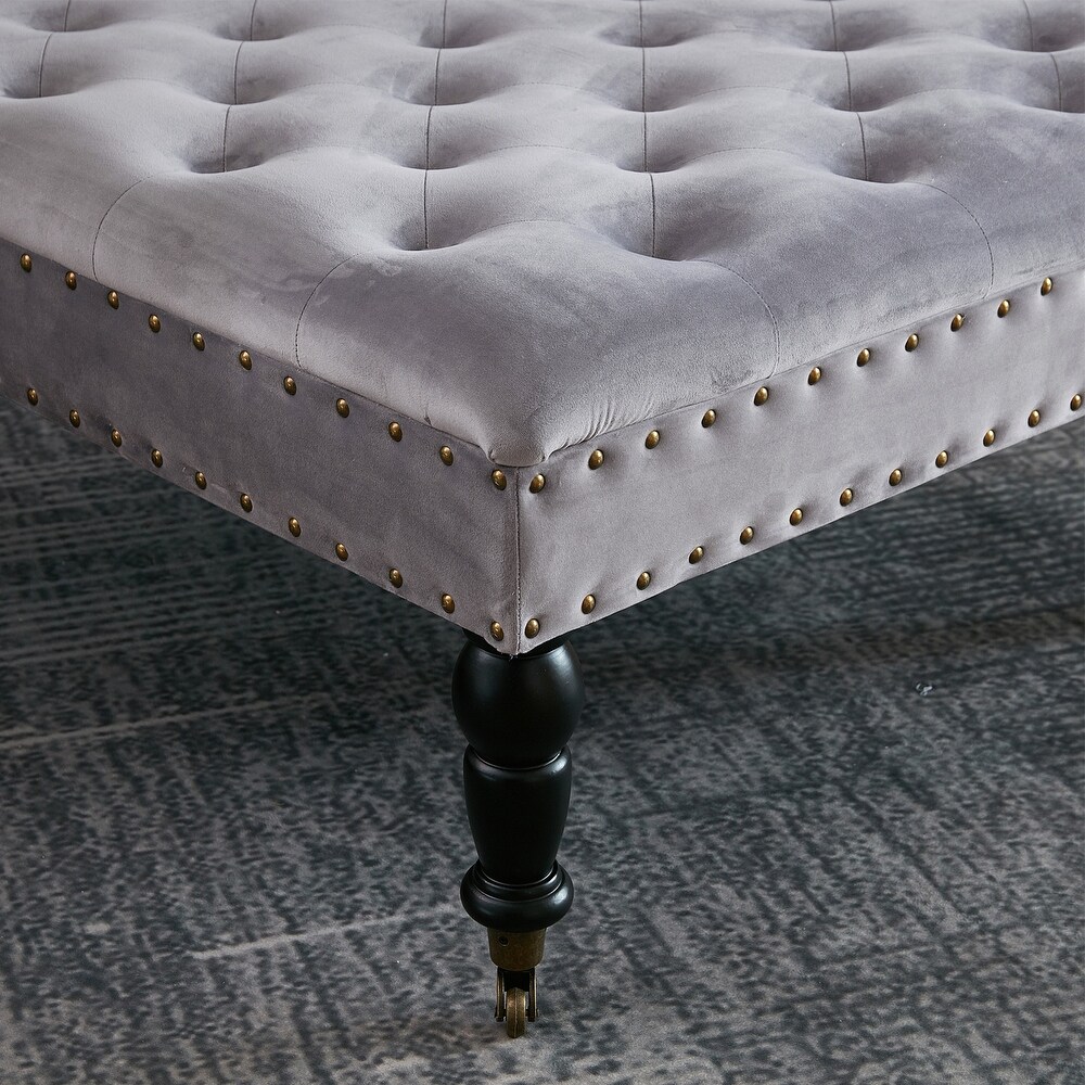 Home Soft Things Supersoft Tufted Coffee Table Ottoman   33\