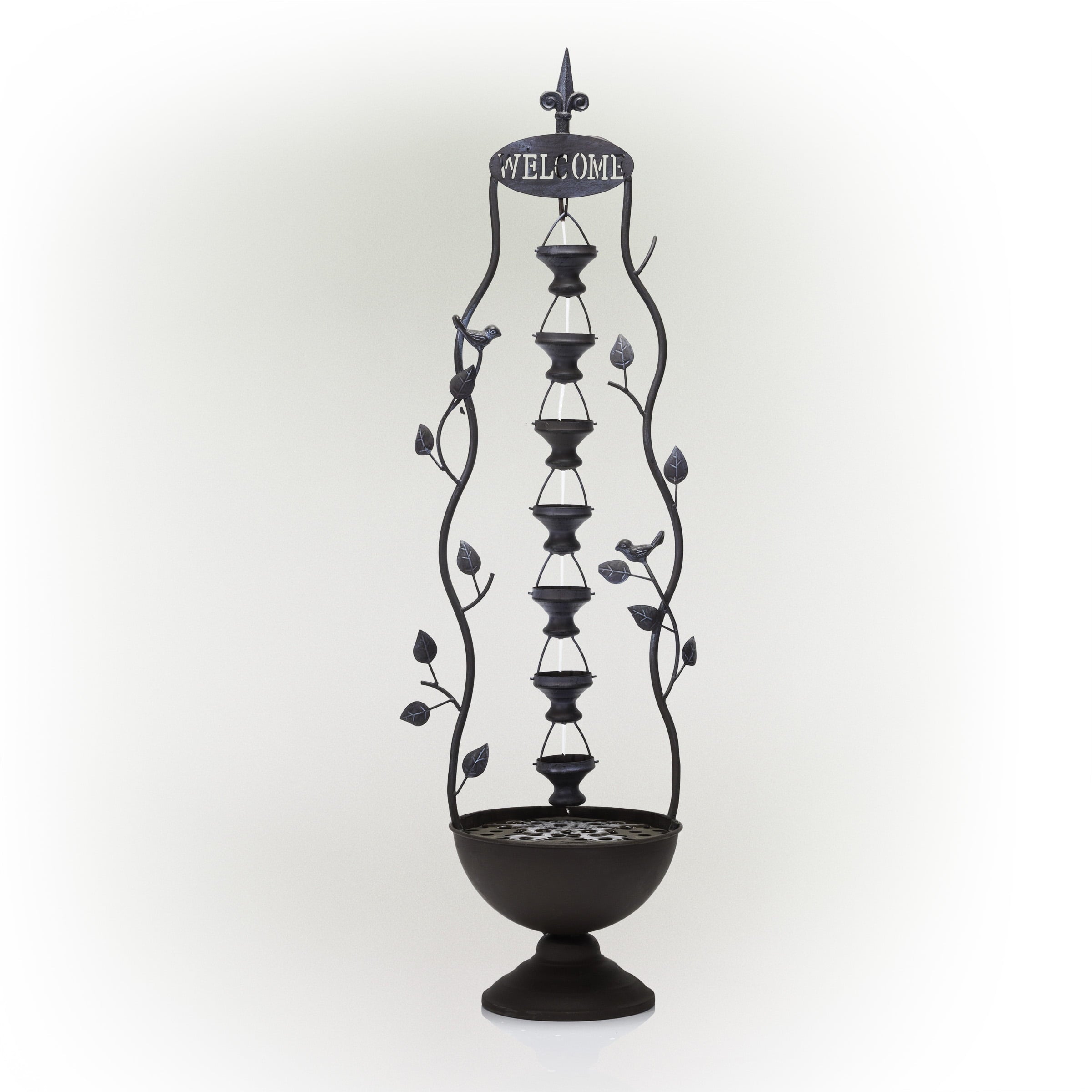 Alpine Corporation Outdoor Hanging 7-Cup Tiered Floor Fountain