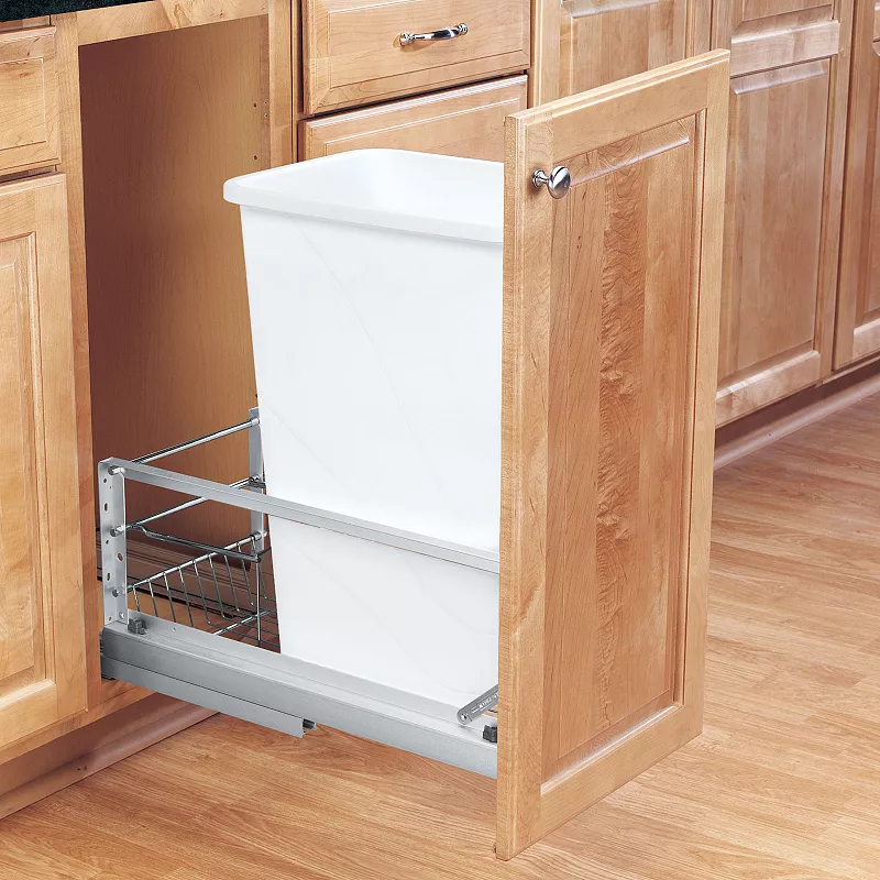 Rev-A-Shelf Single Pull Out Kitchen Cabinet 50 Qt Trash Can， 5349-1550DM-1