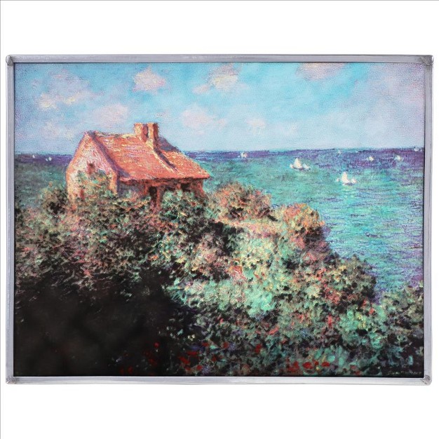 Design Toscano Fisherman x27 s Cottage On The Cliffs At Varengeville 1882 Art Glass Panel