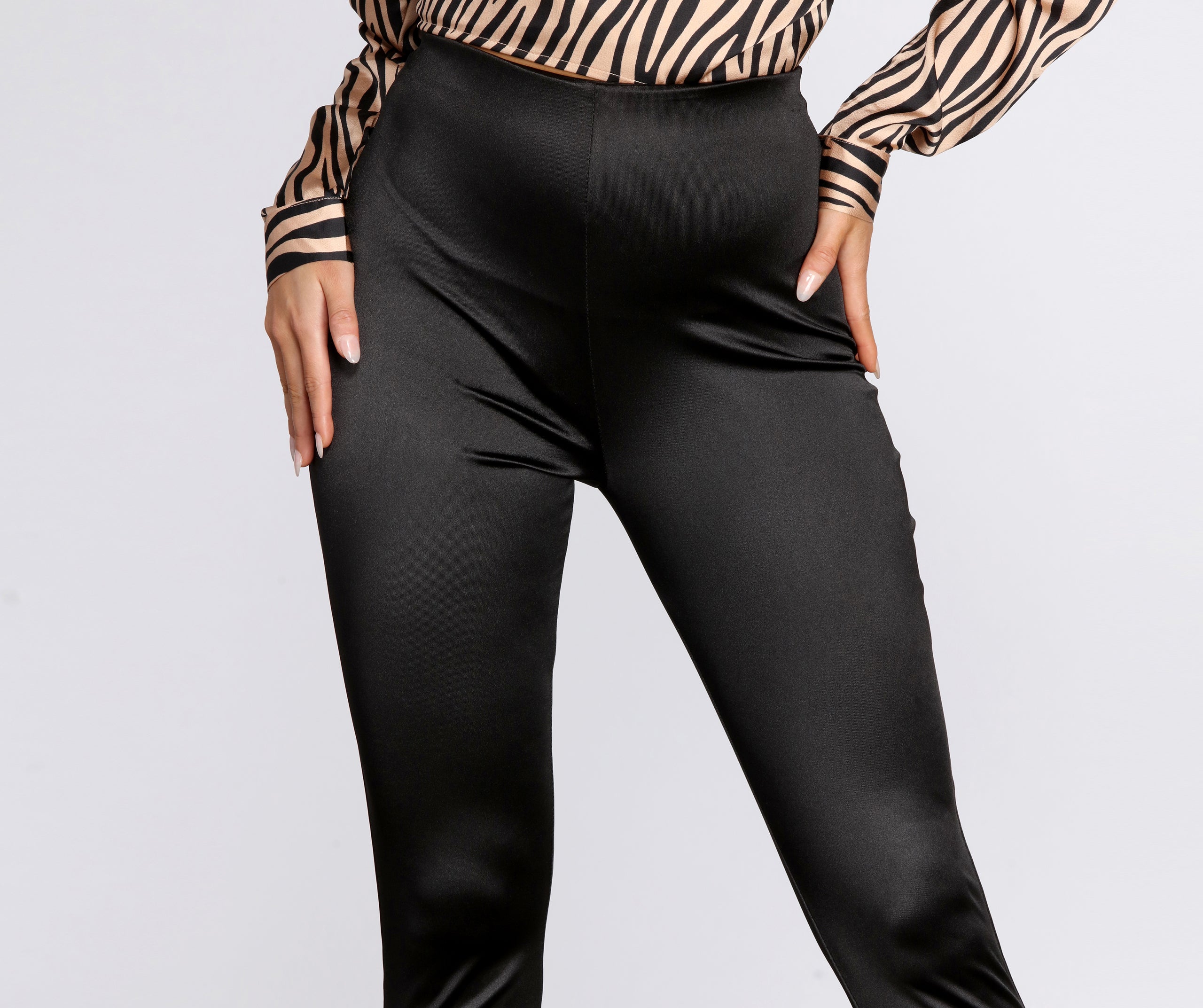 High Waist Satin Leggings